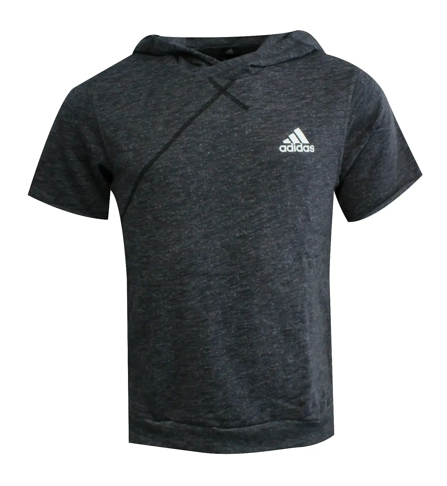 Adidas Cross Up Mens Dark Grey Short Sleeved Hoodie