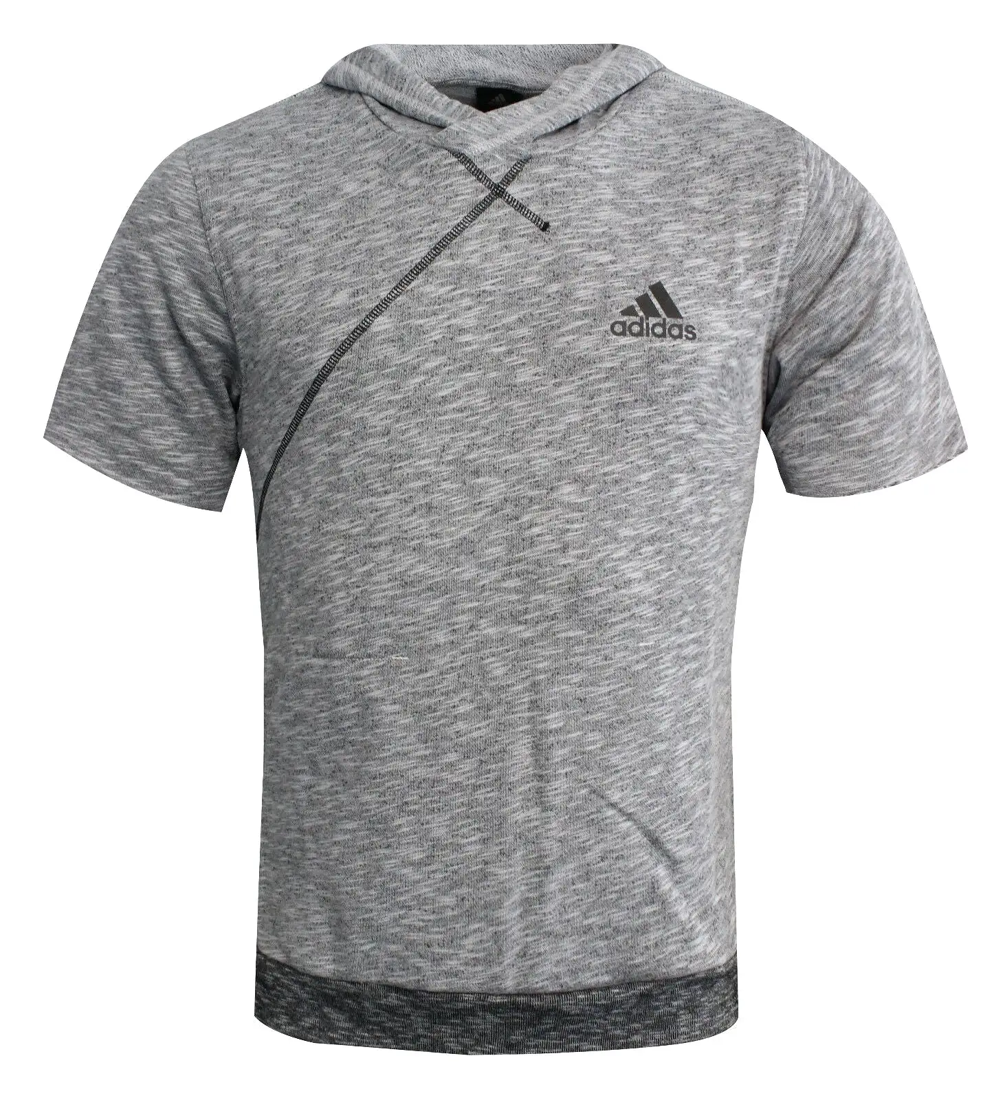 Adidas Cross Up Mens Light Grey Short Sleeved Hoodie