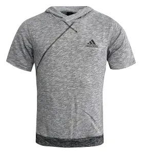 Adidas Cross Up Mens Light Grey Short Sleeved Hoodie