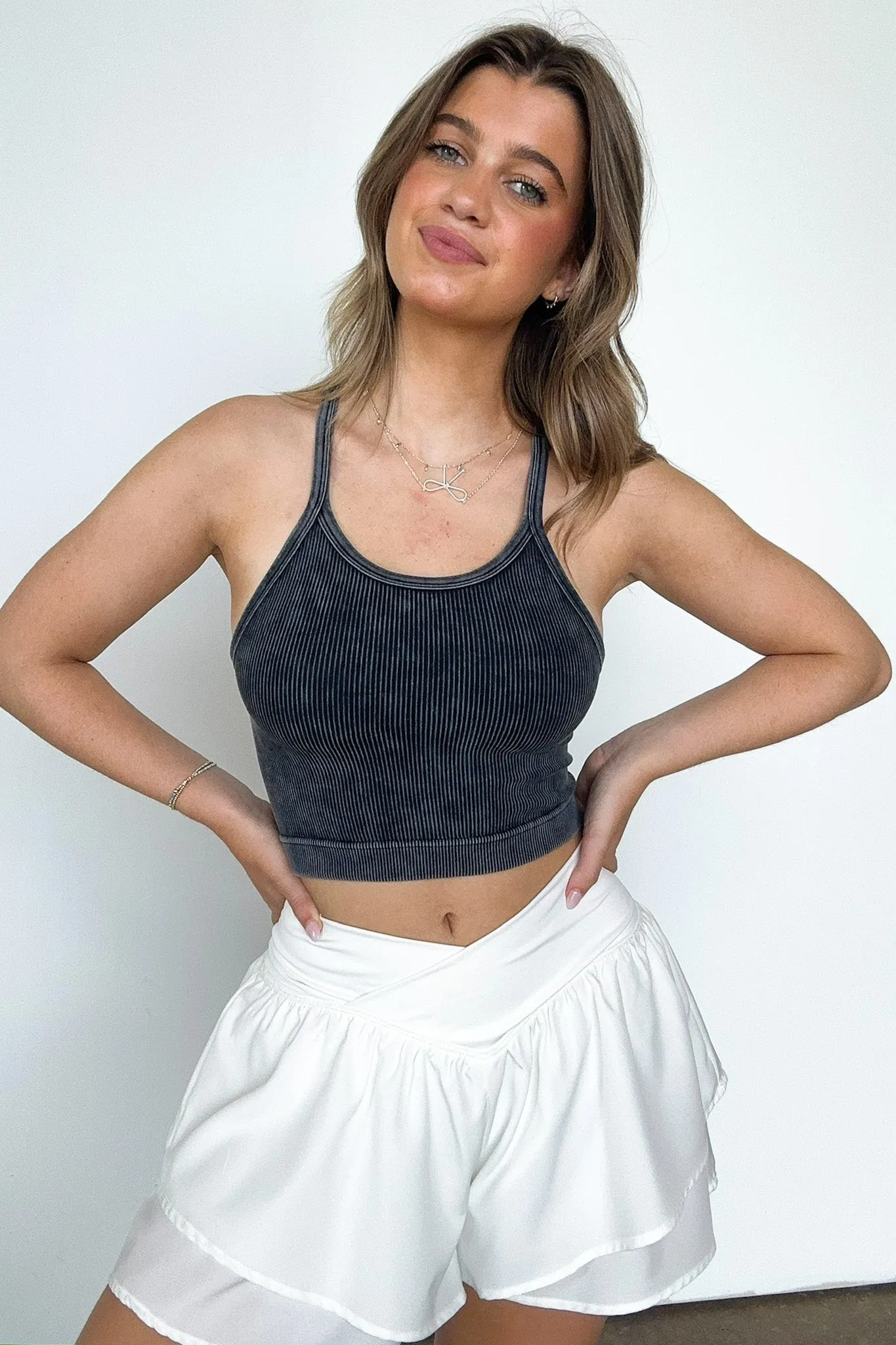 Aimara Washed Ribbed Seamless Cropped Top - BACK IN STOCK