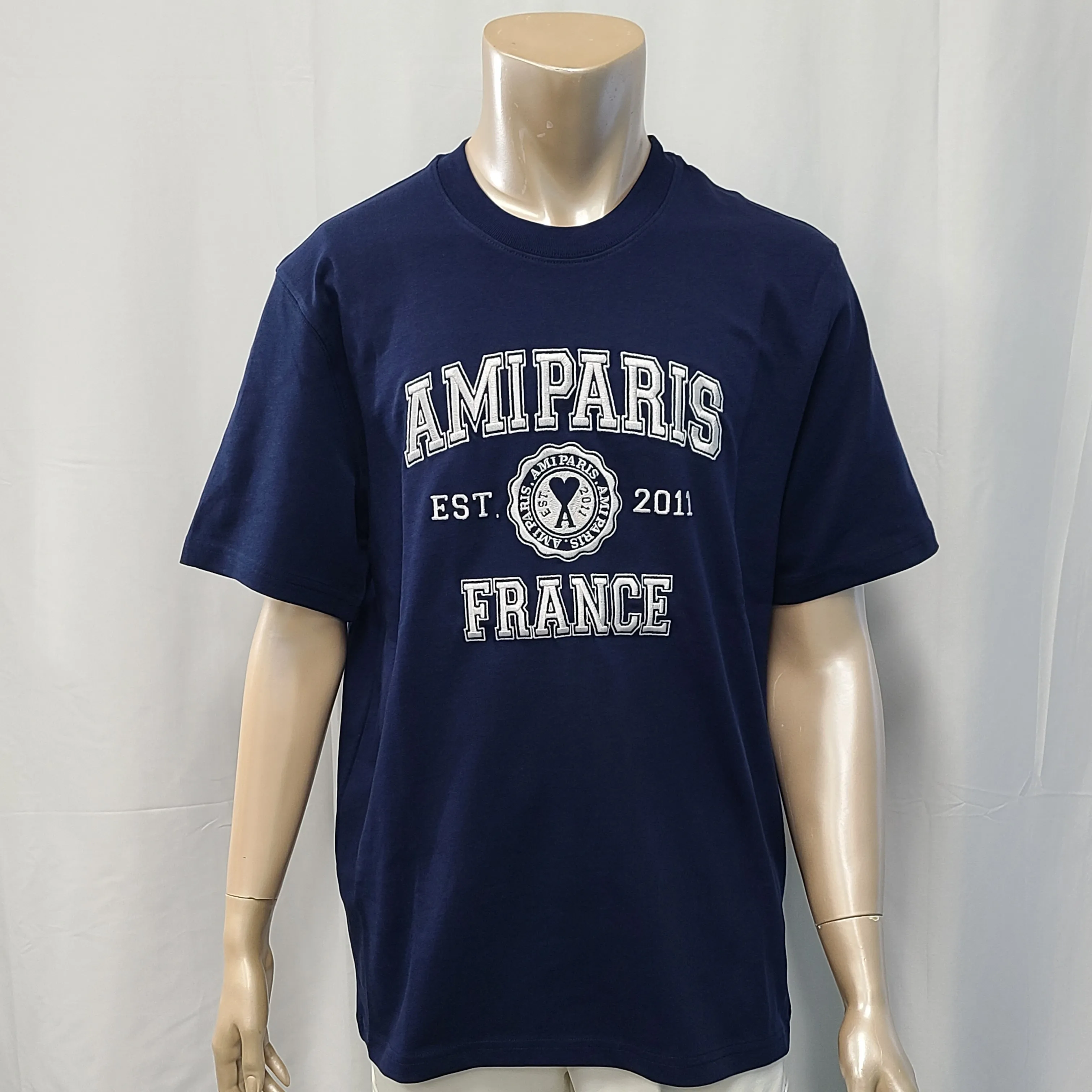 AMI PARIS  |Unisex Street Style Logo Designers T-Shirts