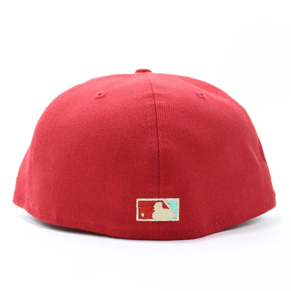 Anaheim Angels 50th Anniversary New Era 59Fifty Fitted Hat (Glow in the Dark Brick Red Tango Mint Under Brim)