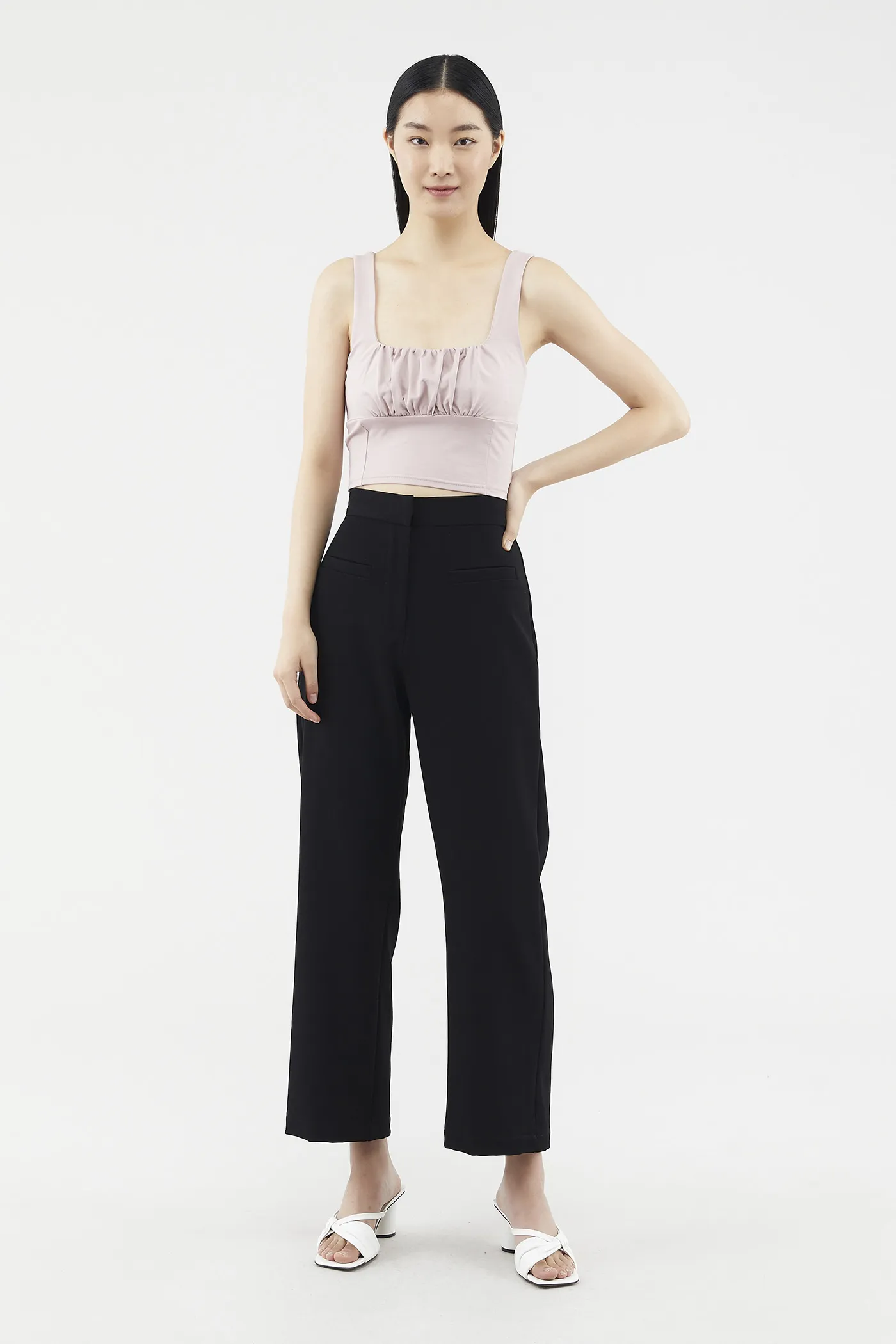 Anela Ruched Crop Top 