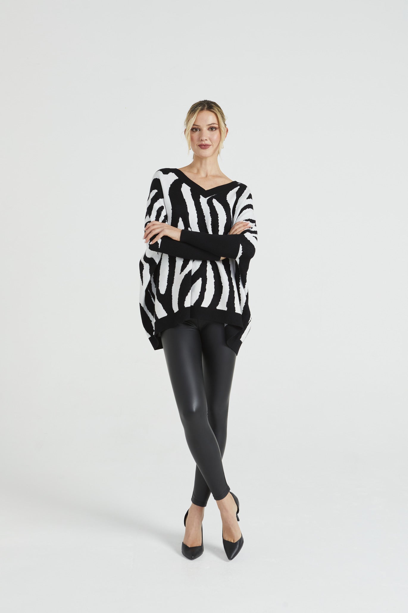 Angeleye Oversized Zebra Print Knitted Jumper