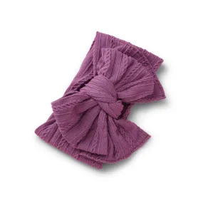 Baby Top Knot Double Bow Headband Mauve