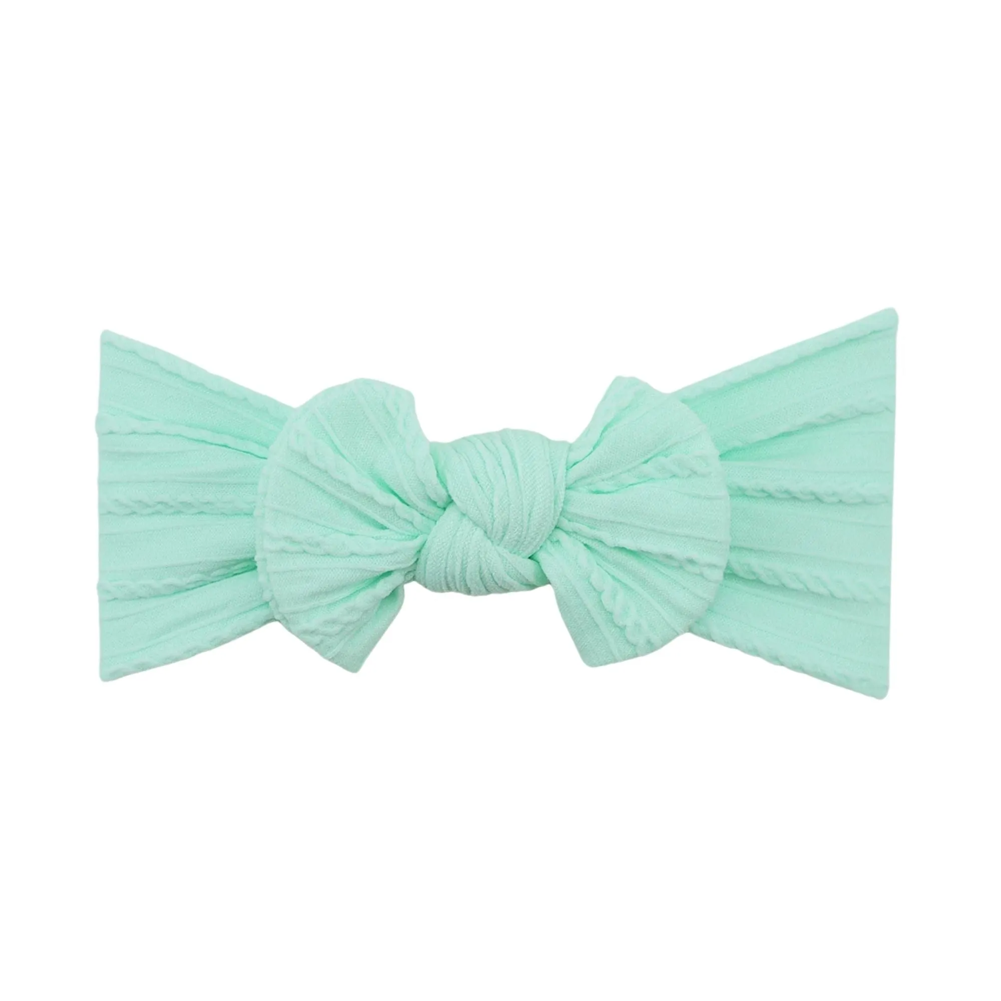 Baby Top Knot Single Bow Headband Mint