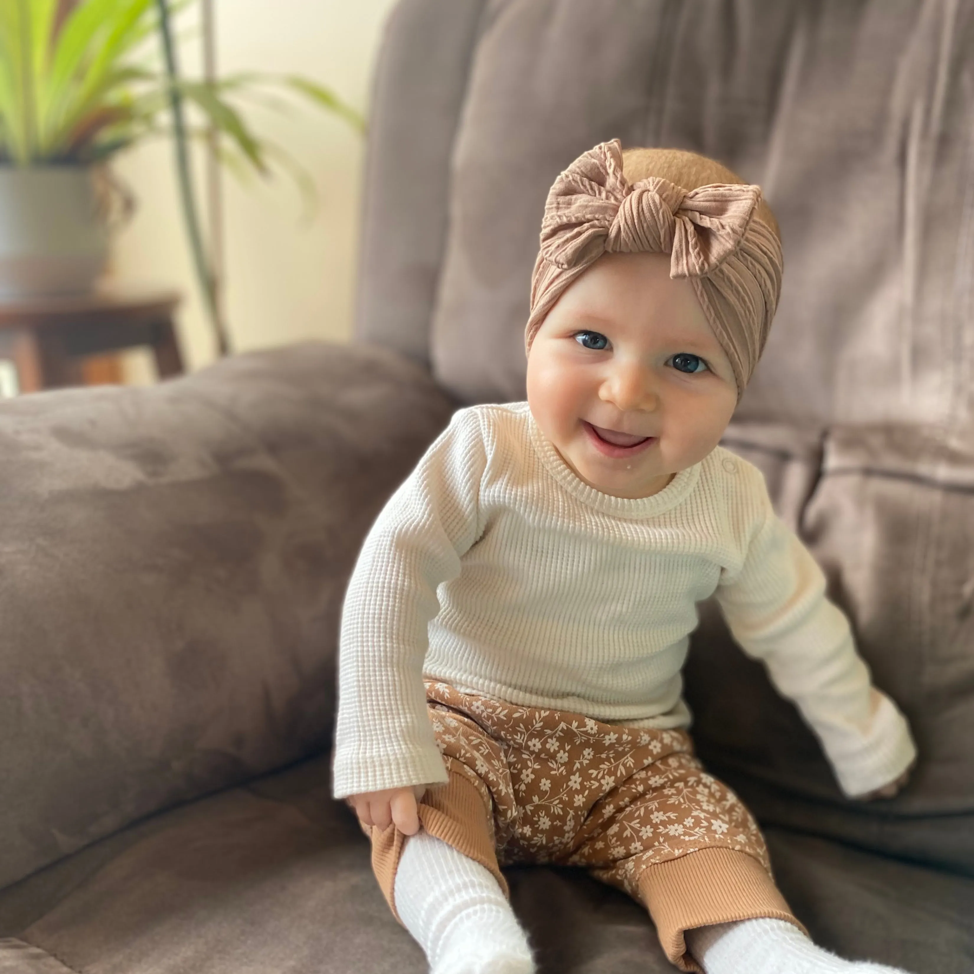 Baby Top Knot Single Bow Headband Sienna