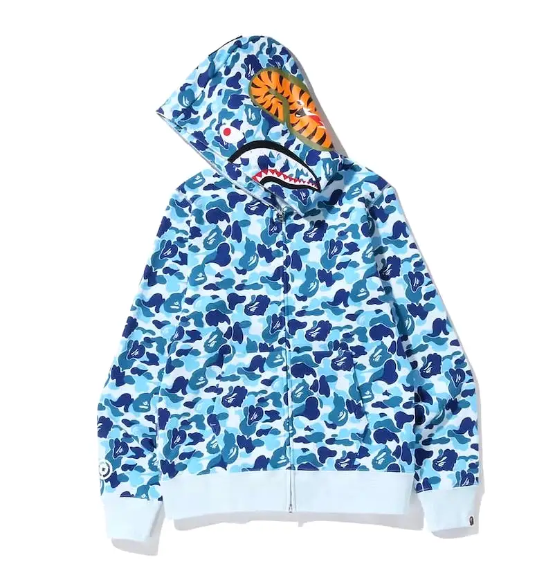 BAPE ABC CAMO SHARK FULL ZIP UP HOODIE BLUE SS23