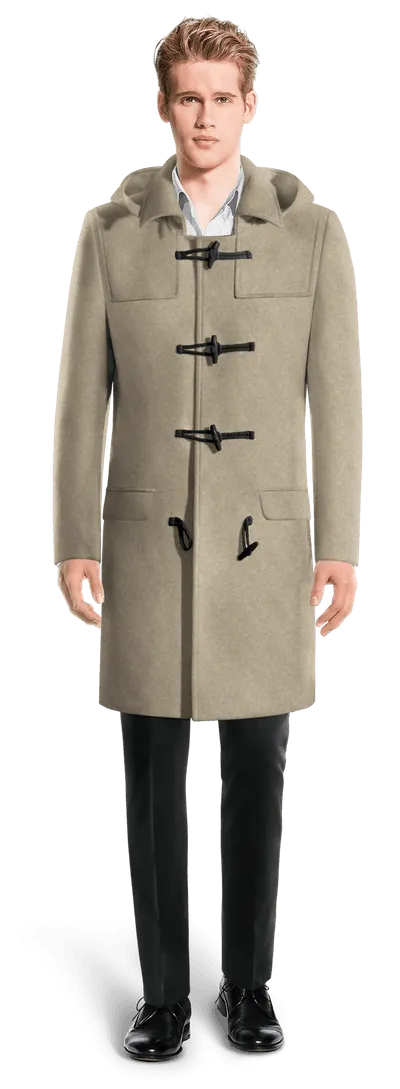 Beige Long Duffle coat