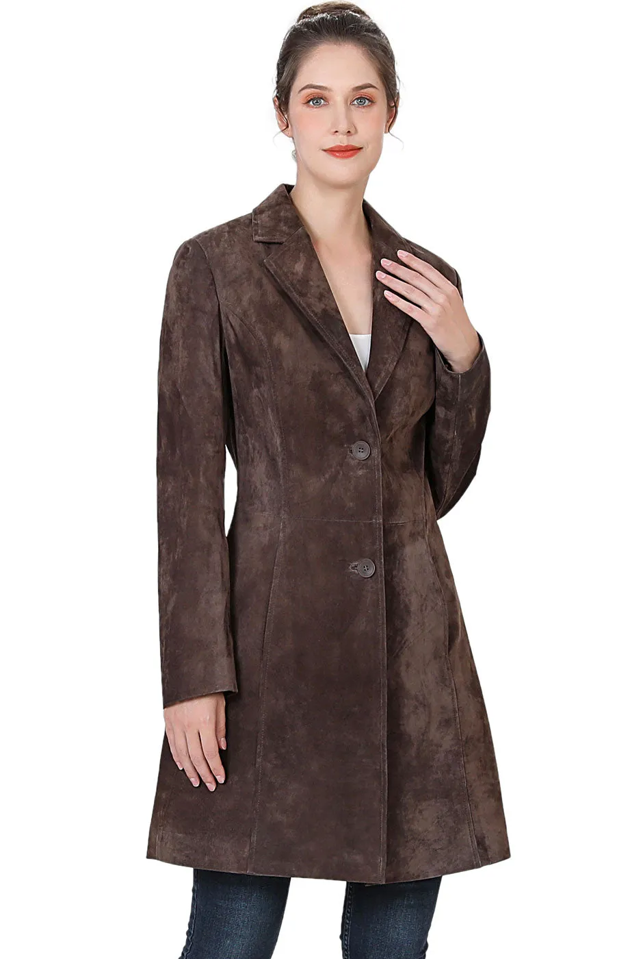 BGSD Women Mary Suede Leather Walker Coat