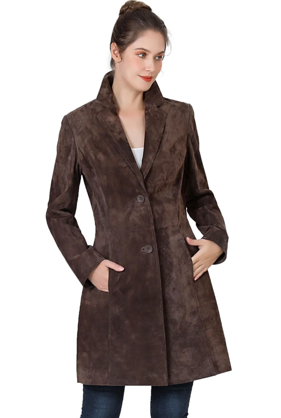 BGSD Women Mary Suede Leather Walker Coat