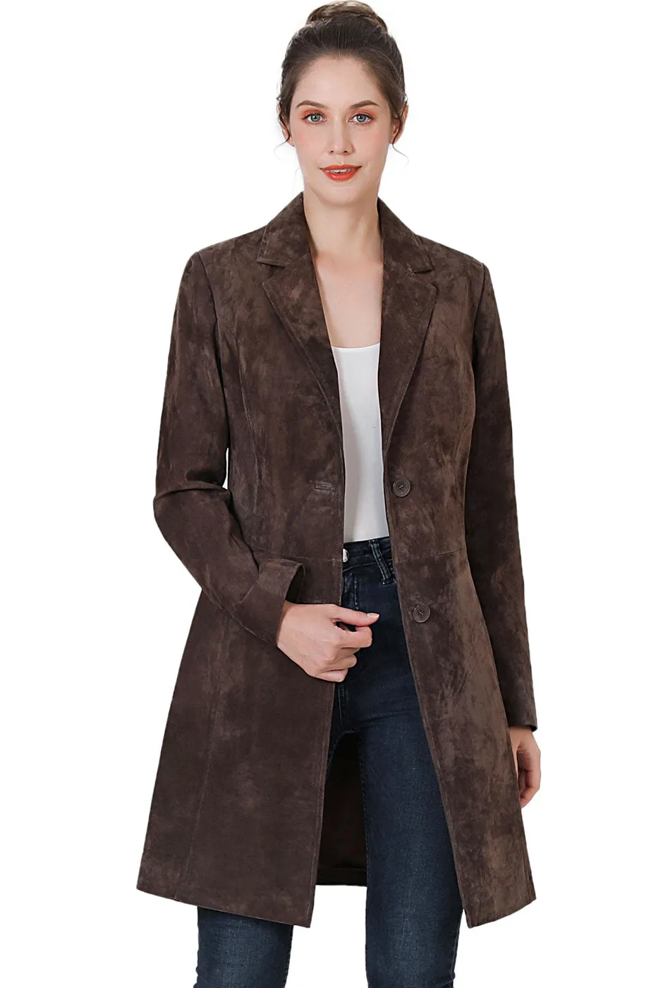 BGSD Women Mary Suede Leather Walker Coat