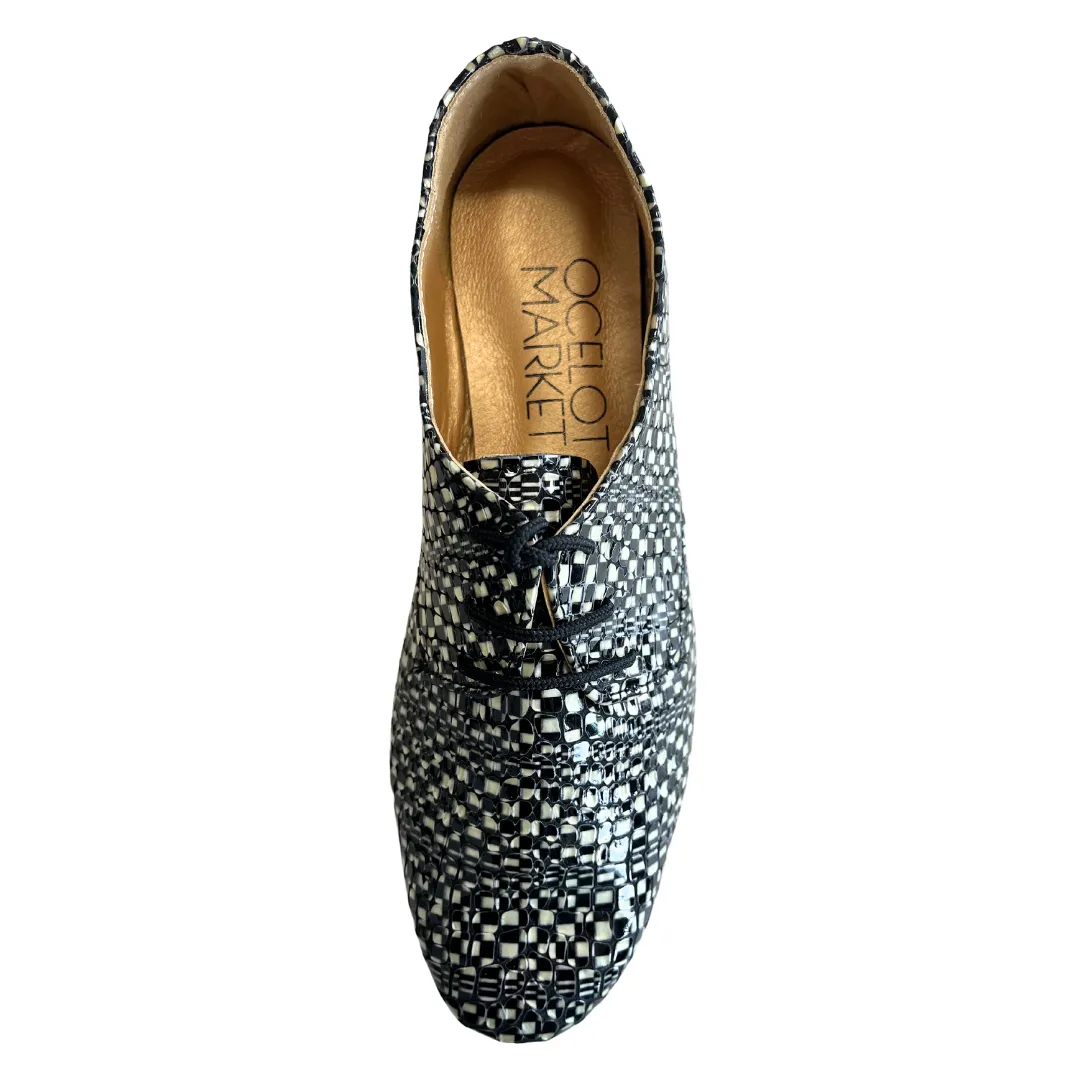 Black & White Checkered Brogue