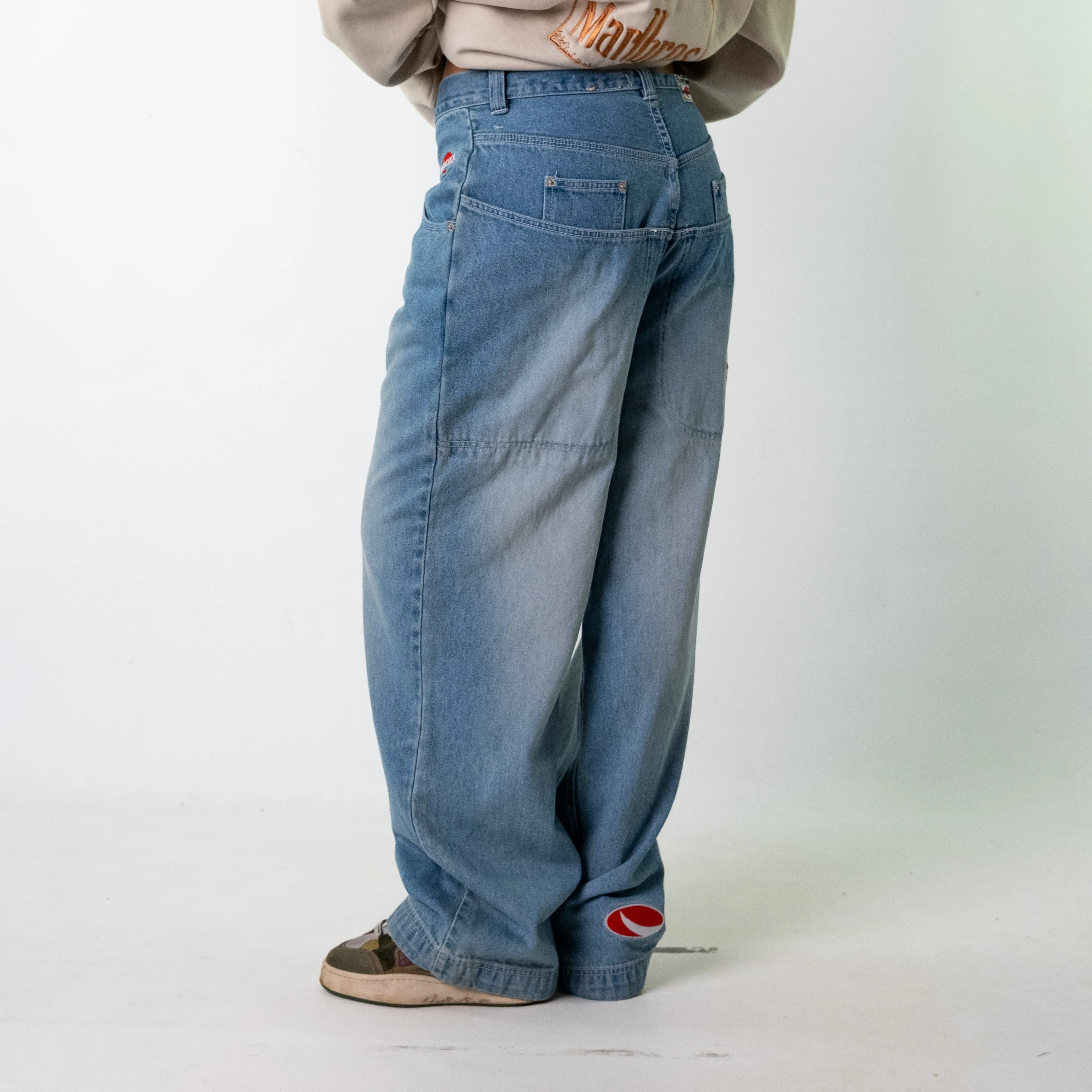 Blue Denim 90s Baggy Hip Hop Redoxx Cargo Skater Trousers Pants Jeans (30x33)