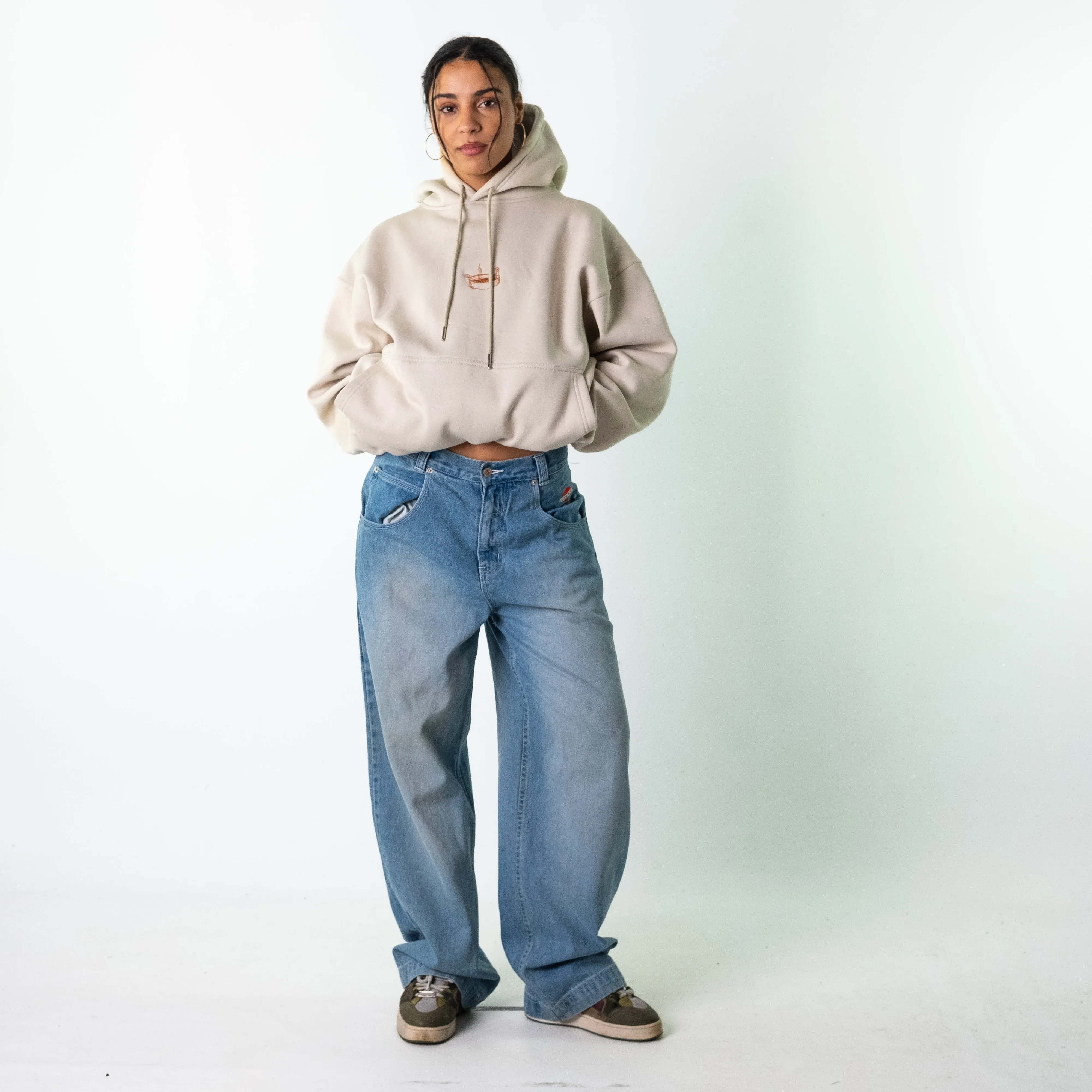 Blue Denim 90s Baggy Hip Hop Redoxx Cargo Skater Trousers Pants Jeans (30x33)