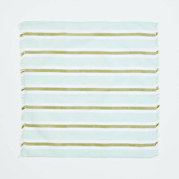 Bonnie & Neil- Woven Stripe Napkins in Mint Set/6