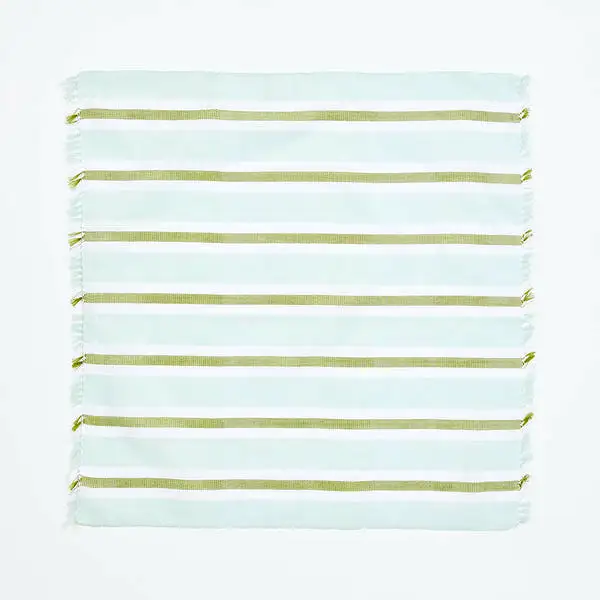 Bonnie & Neil- Woven Stripe Napkins in Mint Set/6