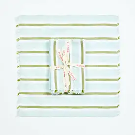 Bonnie & Neil- Woven Stripe Napkins in Mint Set/6