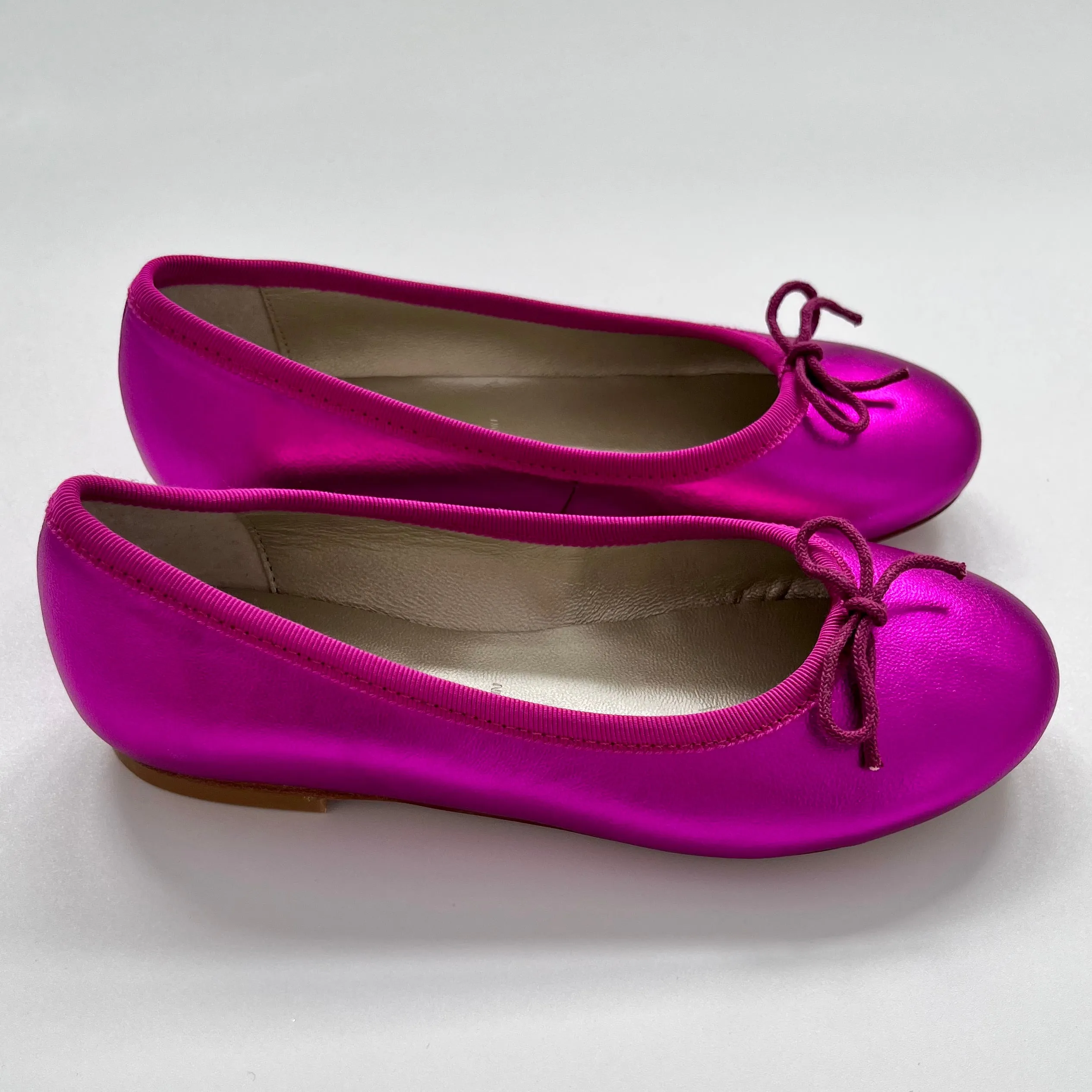 Bonpoint Hot Pink Metallic Ballerina Shoes: Size EU 31 (Brand New)