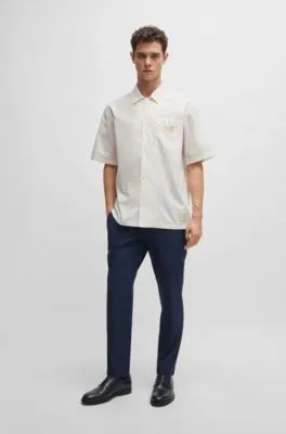 BOSS x Shohei Ohtani relaxed-fit cotton-poplin shirt 