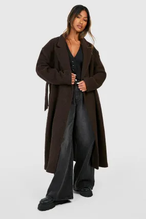 Boucle Belted Wool Coat