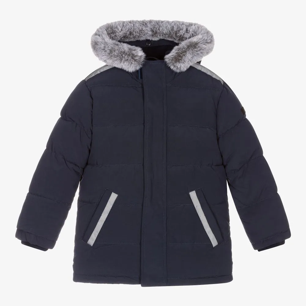 Boys Blue Puffer Coat