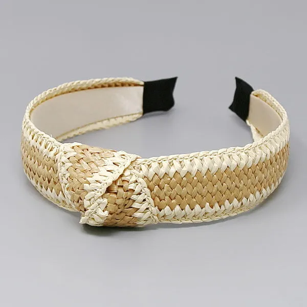 Braided Raffia Front Knot Headband