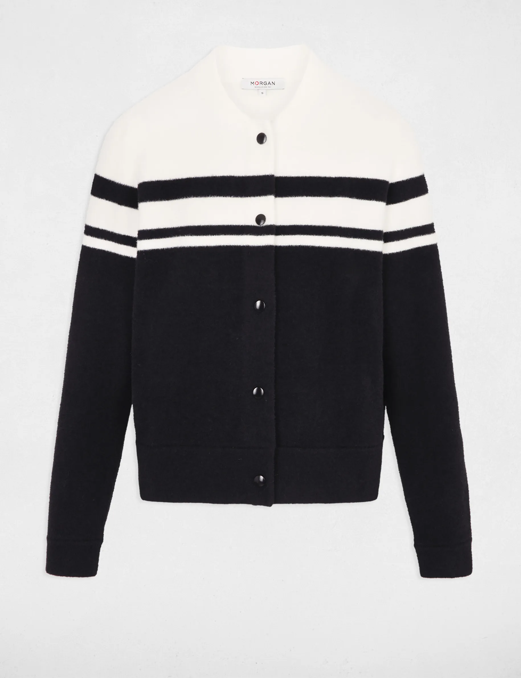 Cardigan with baseball collar black women