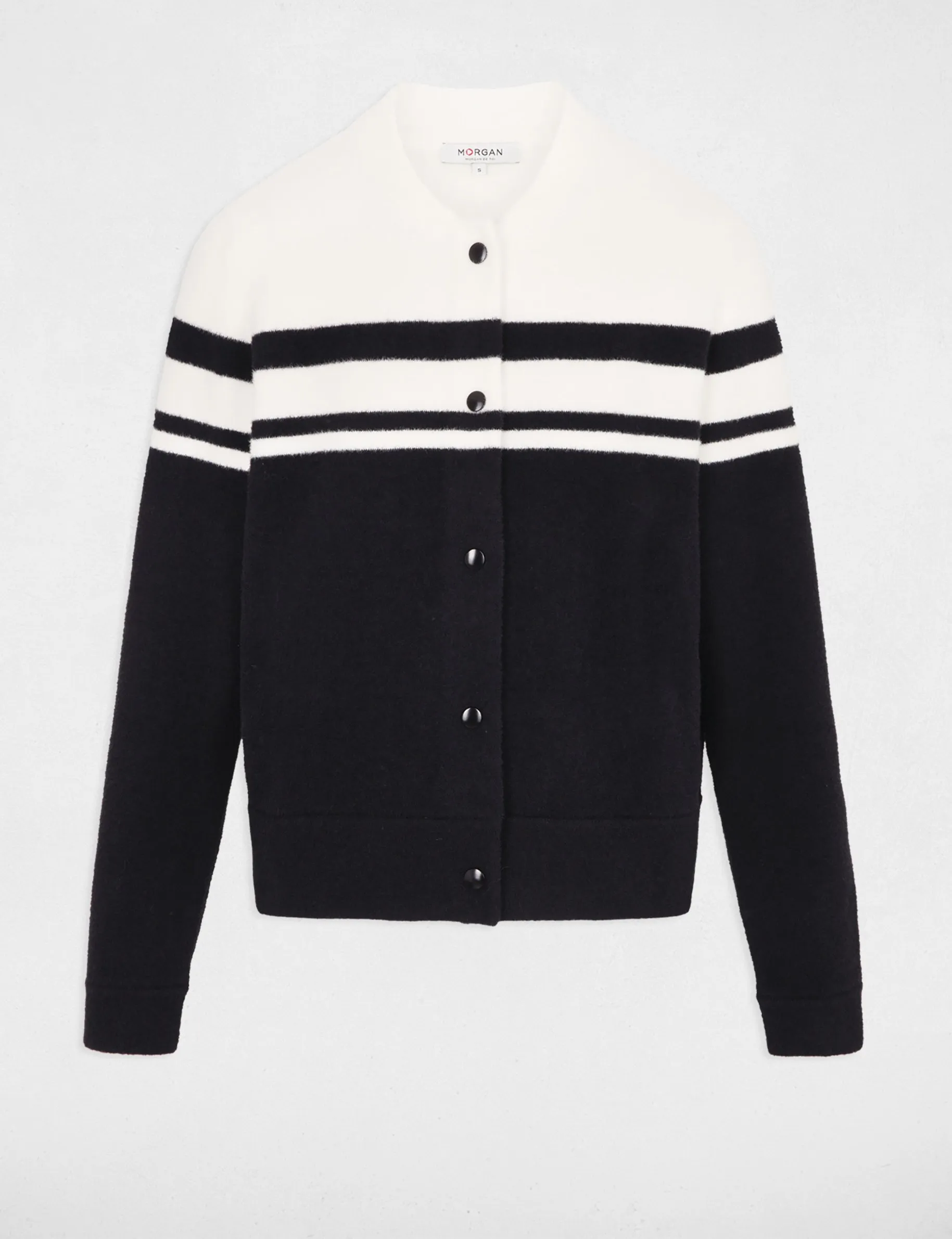 Cardigan with baseball collar black women