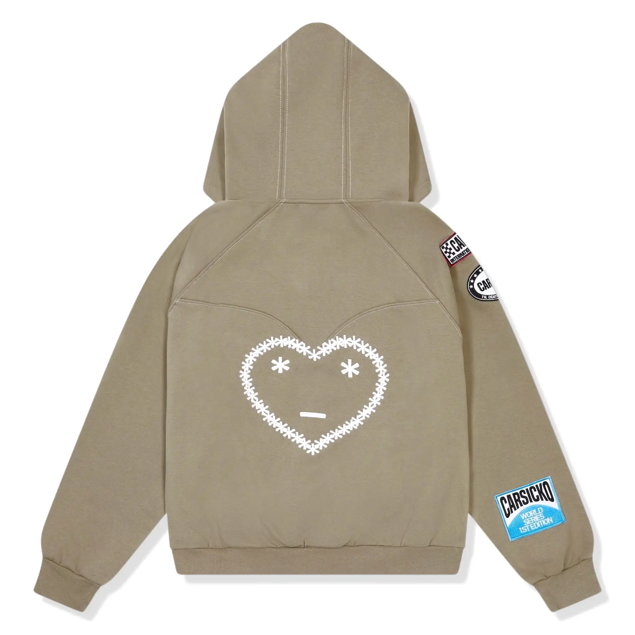 Carsicko Racing Club Zip-Up Cream Hoodie