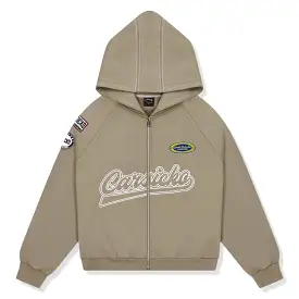 Carsicko Racing Club Zip-Up Cream Hoodie