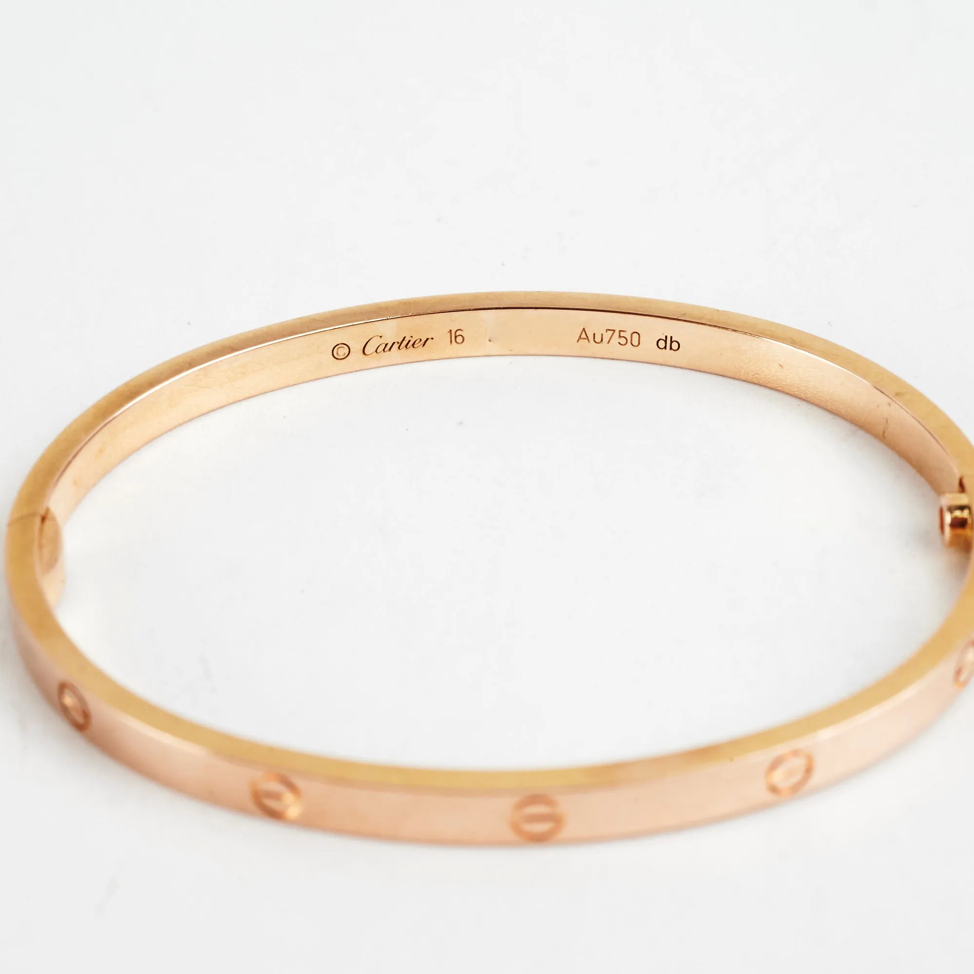 Cartier Small Love Pink Gold Bracelet Size 16