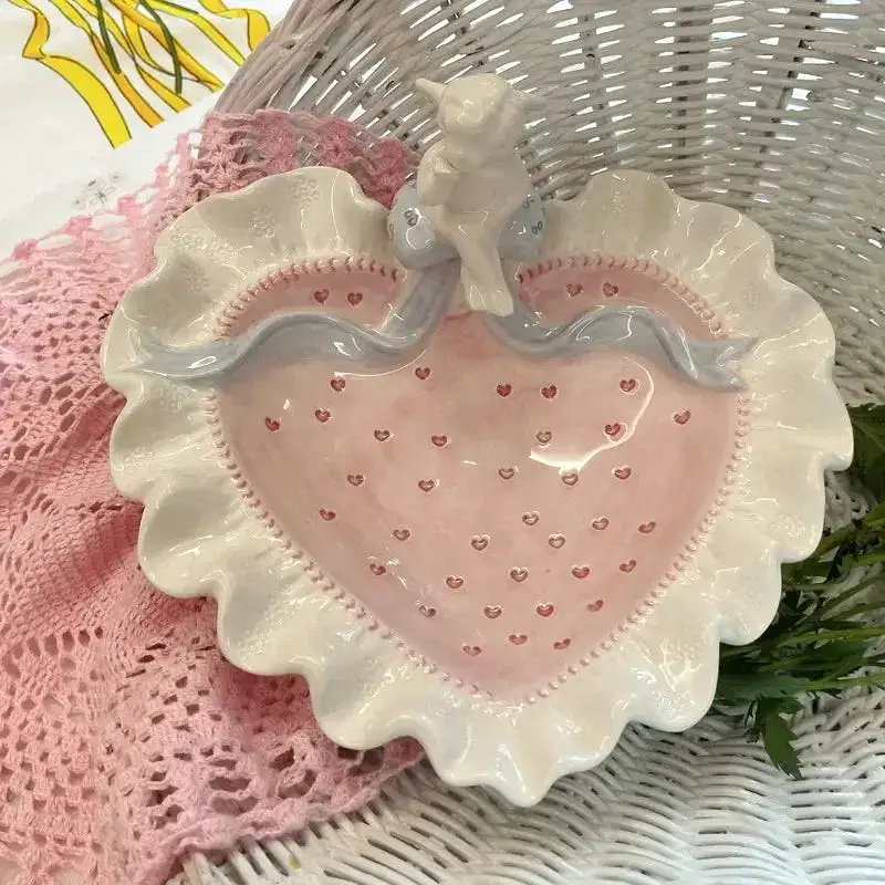 Ceramic Pink Love Teapot Plate - Kimi