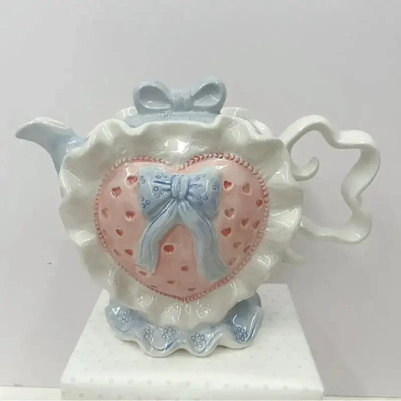 Ceramic Pink Love Teapot Plate - Kimi