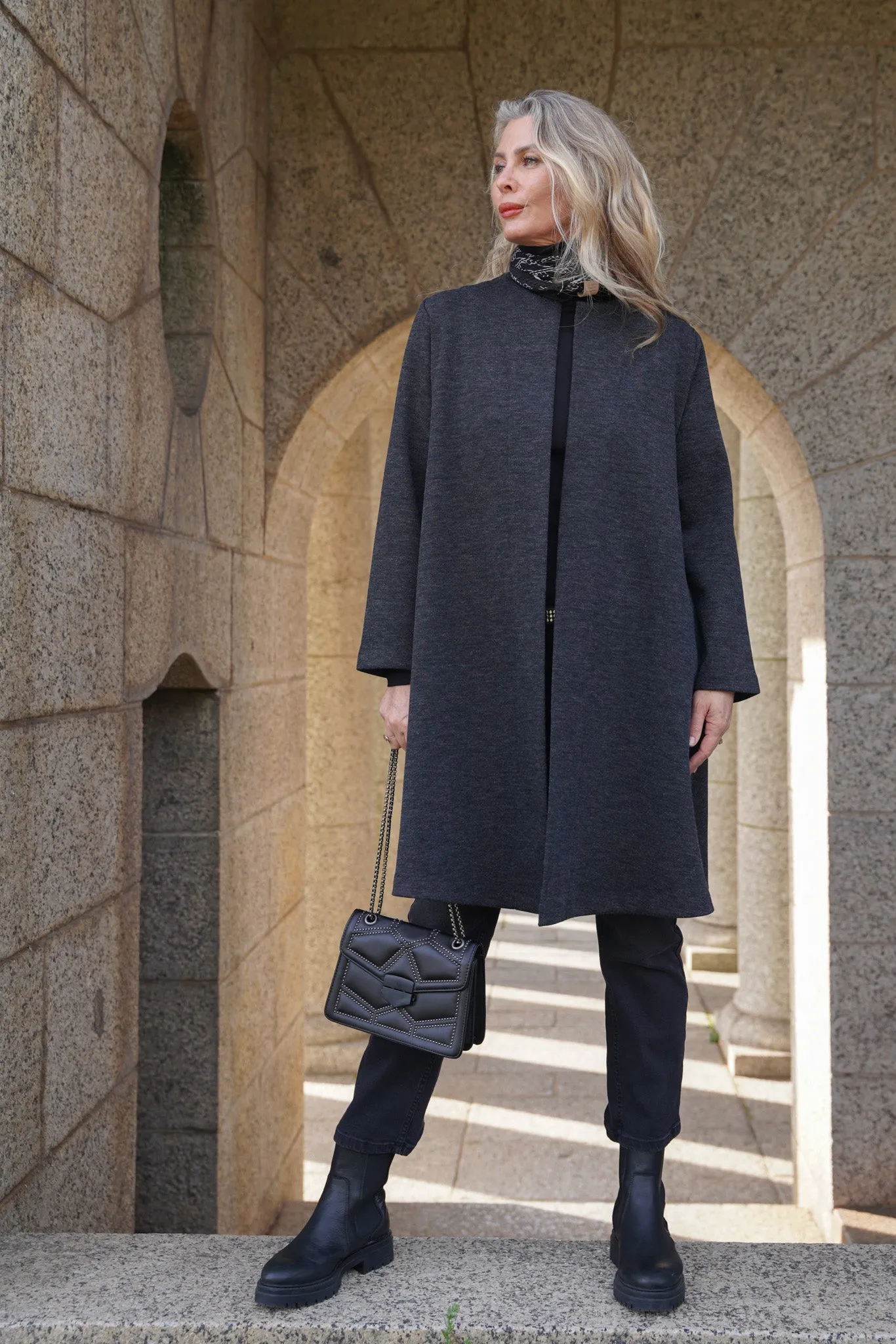 Charcoal Swing Coat