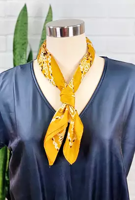 Charlee Bandana Neck Scarf in Gold