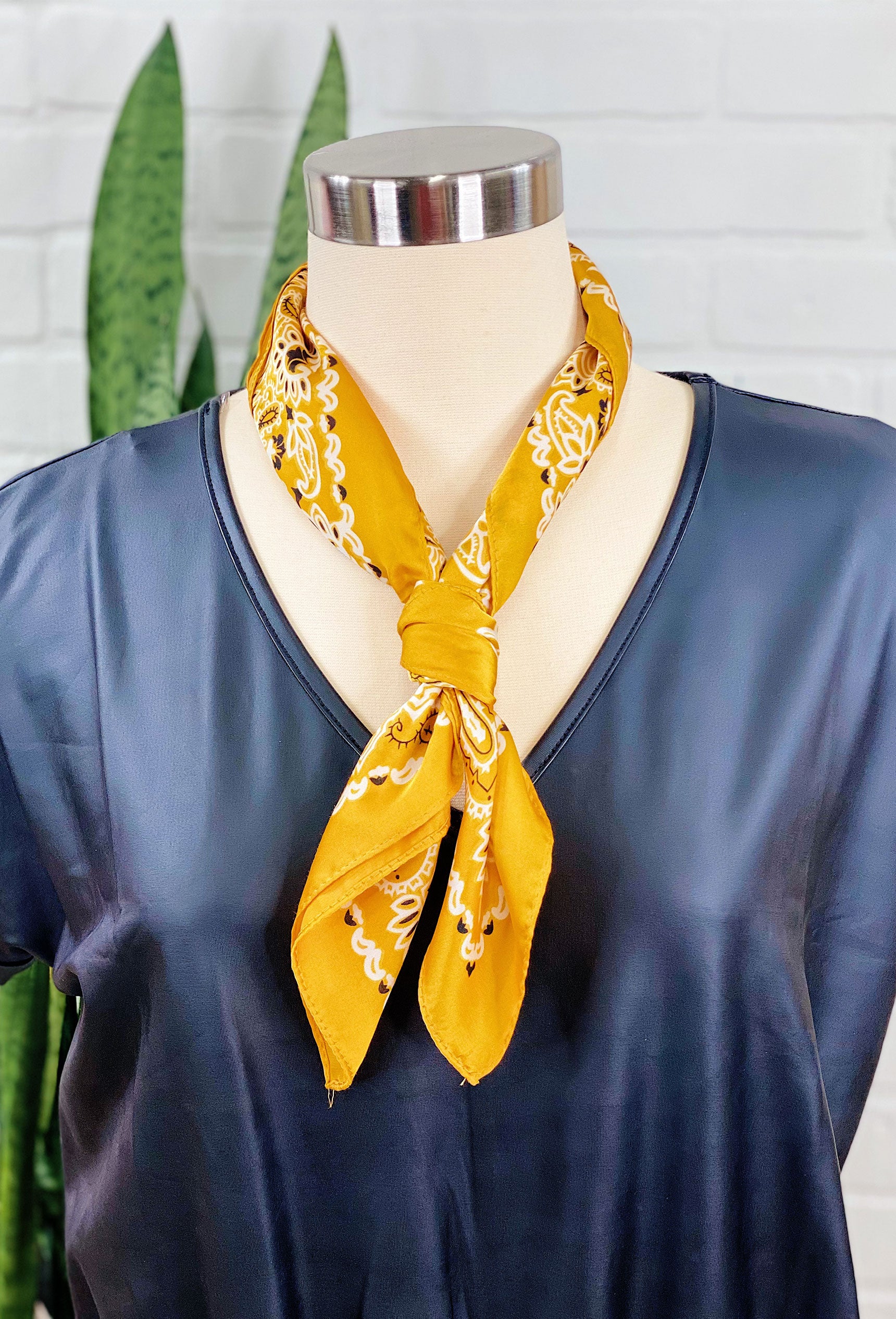 Charlee Bandana Neck Scarf in Gold