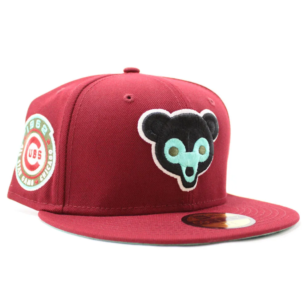 Chicago Cubs 1962 All-Star Game New Era 59Fifty Fitted Hat (Glow in the Dark Cardinal Mint Under Brim)