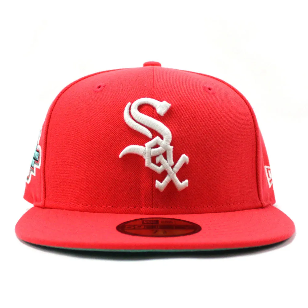 Chicago White Sox 2003 All Star Game New Era 59Fifty Fitted Hat (Lava Red Glow in the Dark Clear Mint Under Brim)