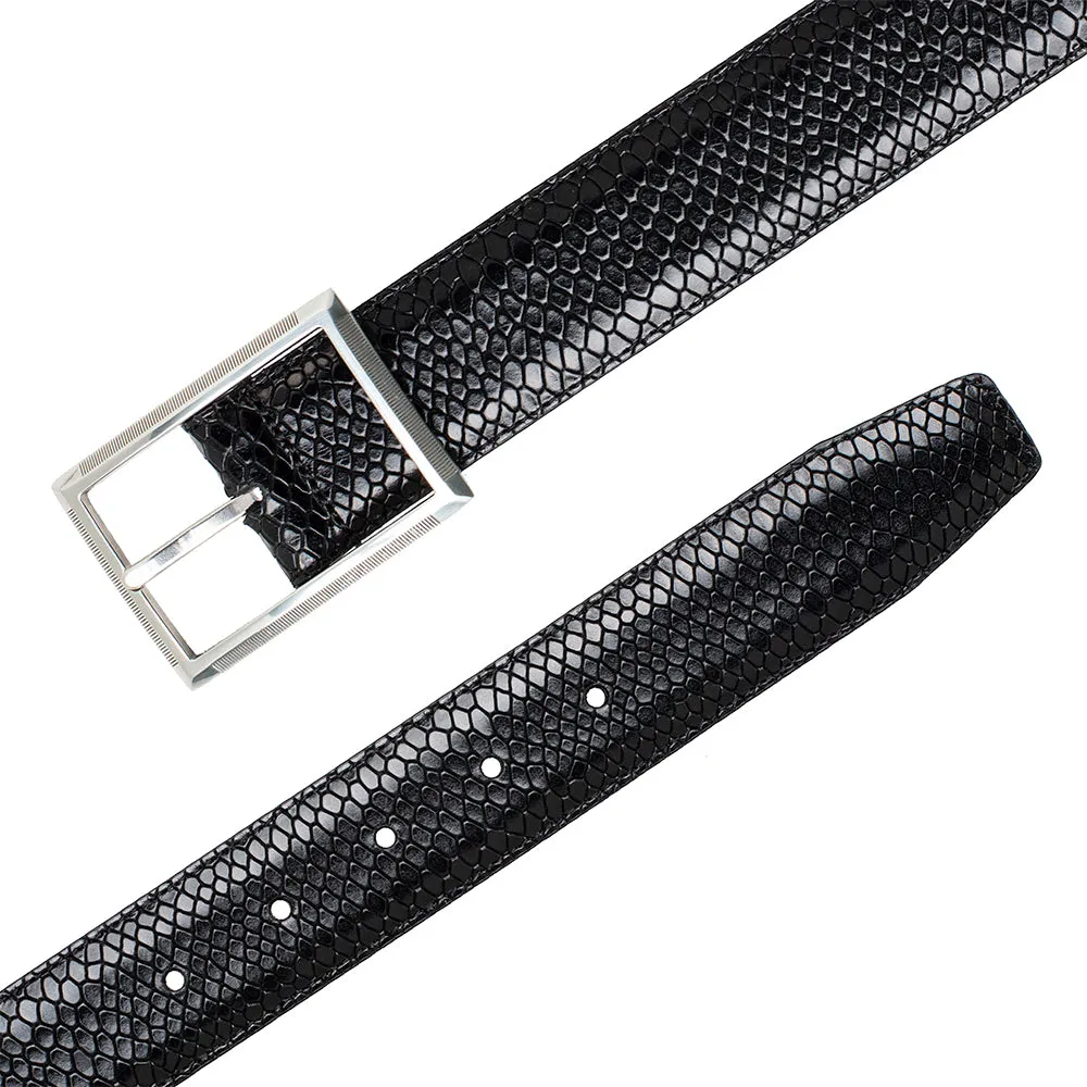 Classic Snake-Print Calfskin Belt