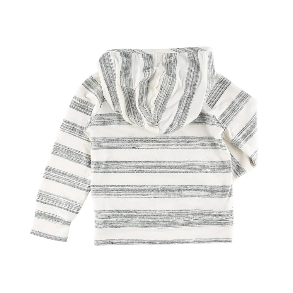 Coconut Stripe Indigo Zip Up Hoodie from Miki Miette