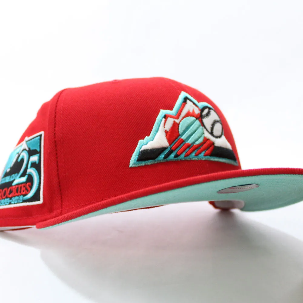 Colorado Rockies 25TH Anniversary New Era 59Fifty Fitted Hat (Red Glow in the Dark Mint Under Brim)