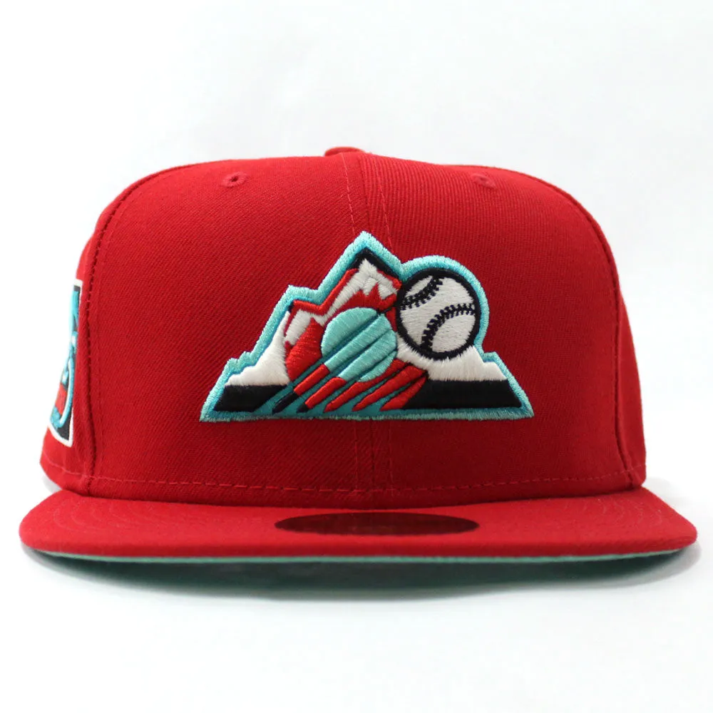 Colorado Rockies 25TH Anniversary New Era 59Fifty Fitted Hat (Red Glow in the Dark Mint Under Brim)