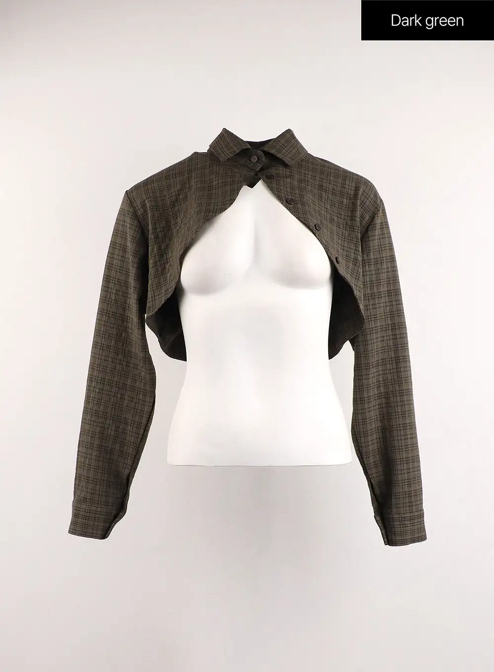 Cropped Cotton Plaid Bolero Top CJ415