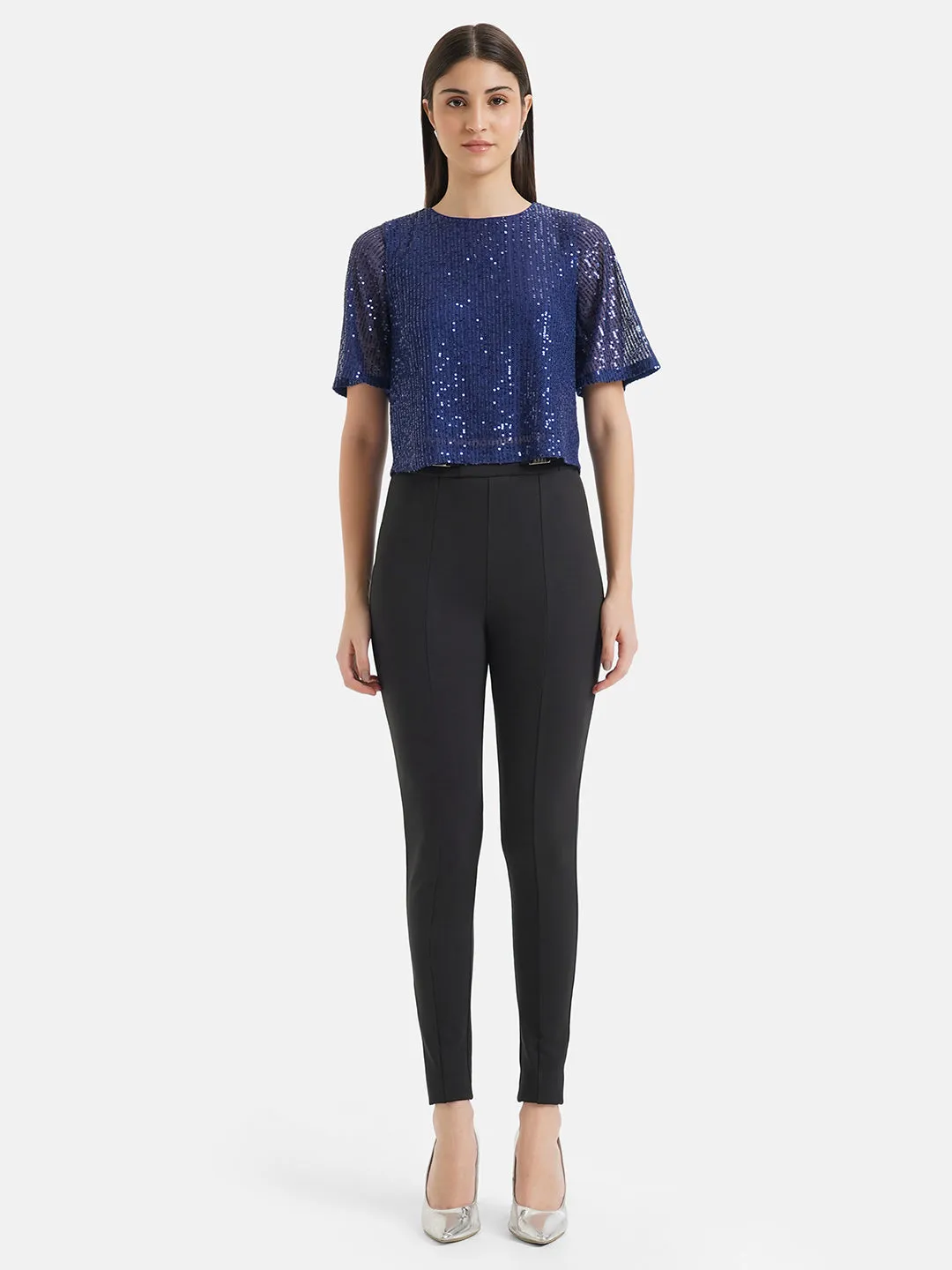 Cropped Sequin Top