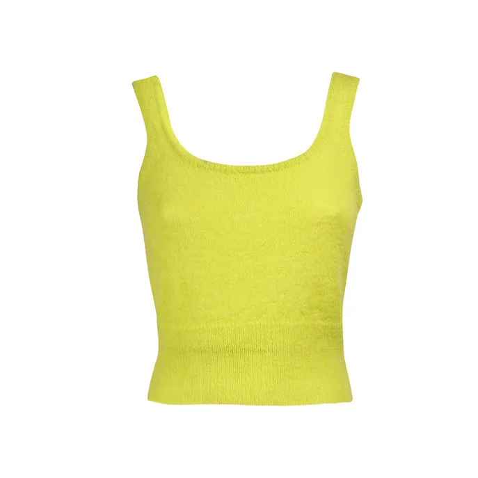 CROPPED TOP IN MOHAIR Woman Acid Green