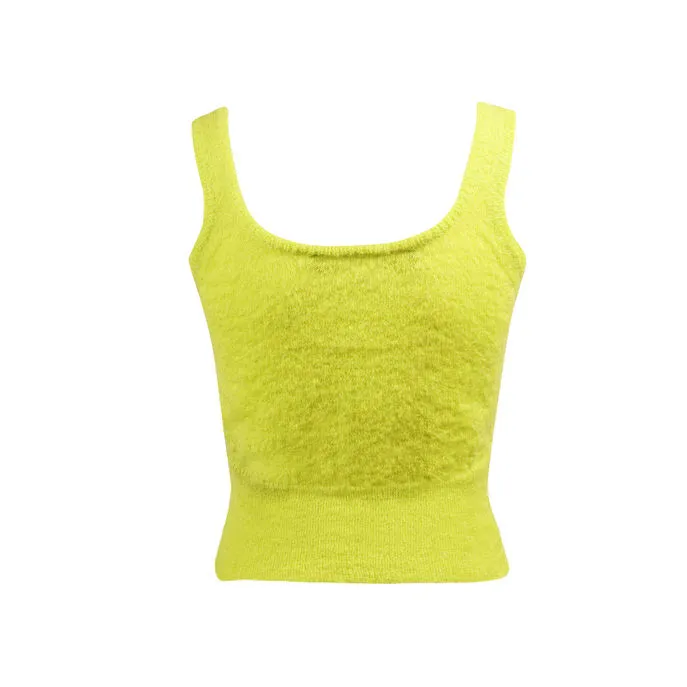 CROPPED TOP IN MOHAIR Woman Acid Green