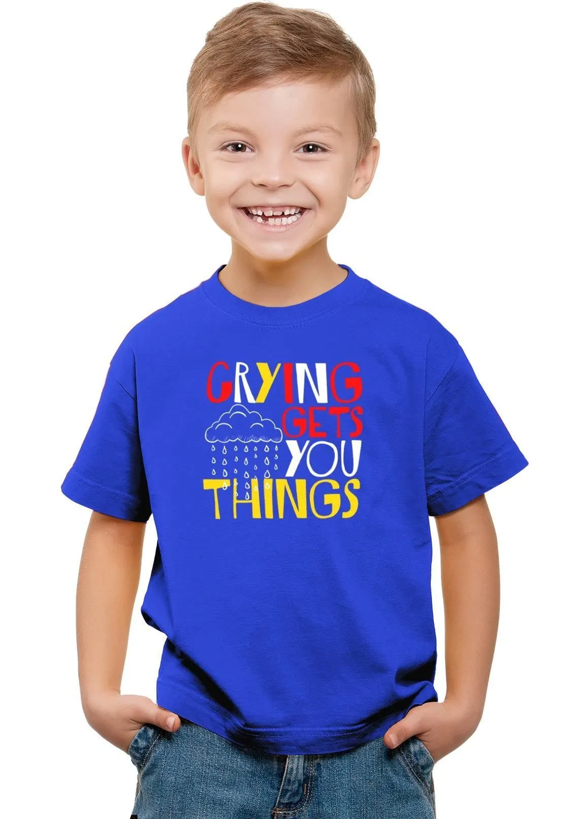 Crying Gets Things Kids T-Shirt