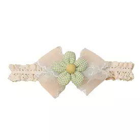 Cushion Daisey Crochet Baby Headband in Mint