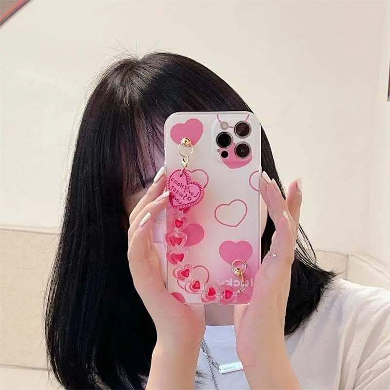 Cute Pink Love Hearts Phone Case Cute iPhone MK16165